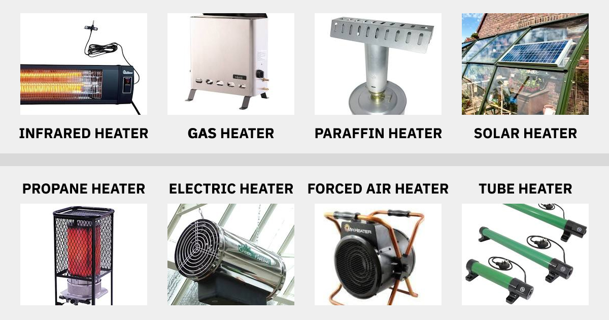 Different heater types. 