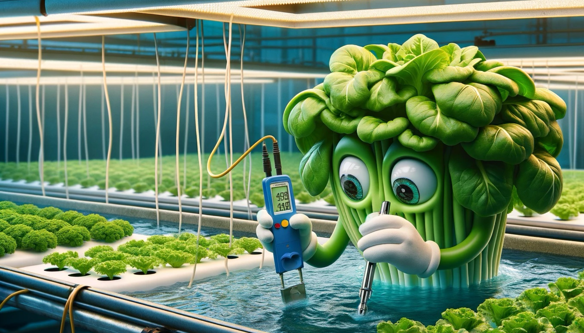 lettuce learning how to read ec meter in hydroponic system