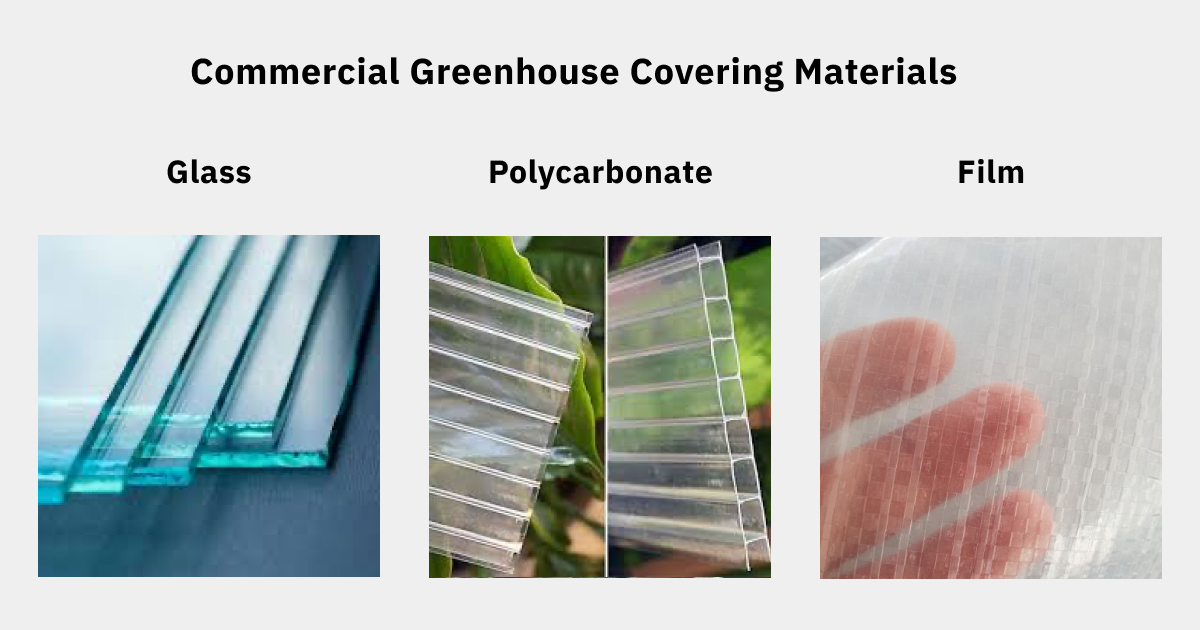 Different types of greenhouse covering materials 