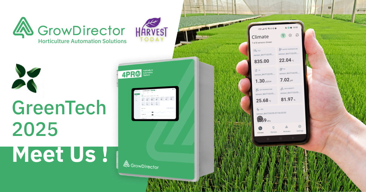 GrowDirector automation horticulture solutions to present in Amsterdam Greentech 2025