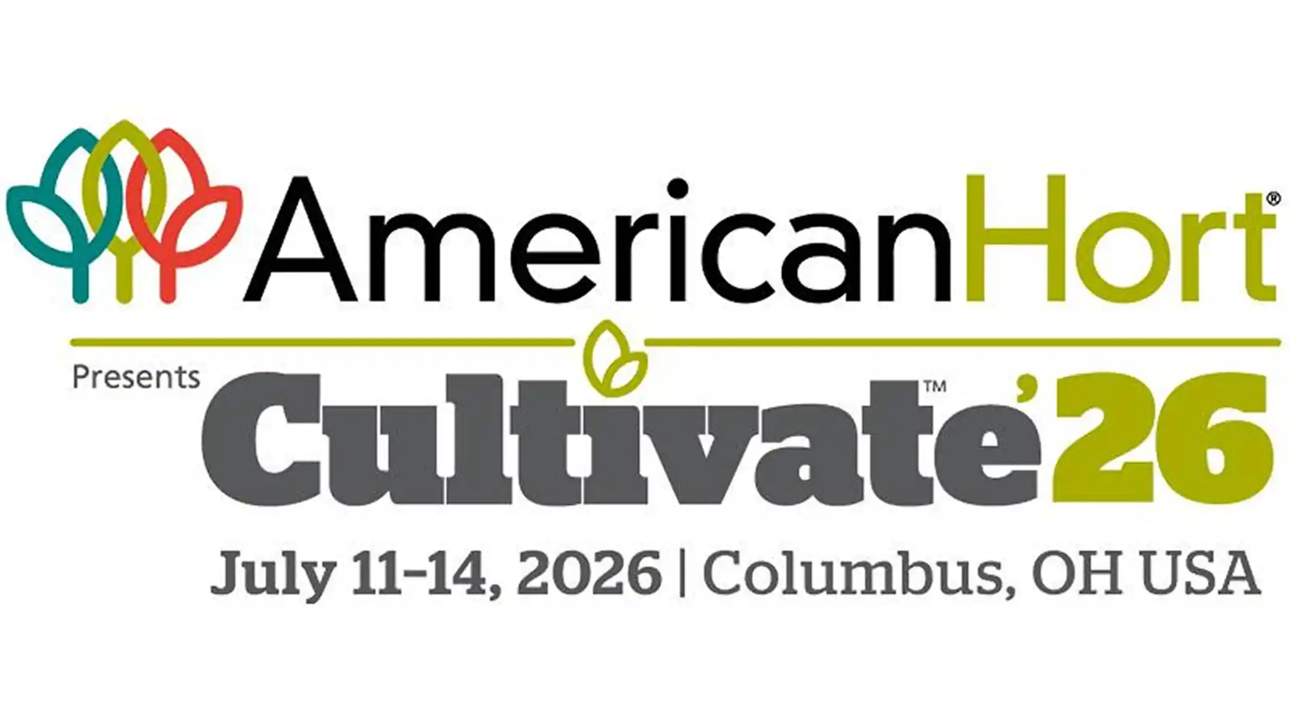 American Heart logo with overlapping colorful heart shapes, the word 'American Heart' and the event name 'Cultivate 26' plus the dates 'July 11–14, 2026' and location 'Columbus, OH USA'